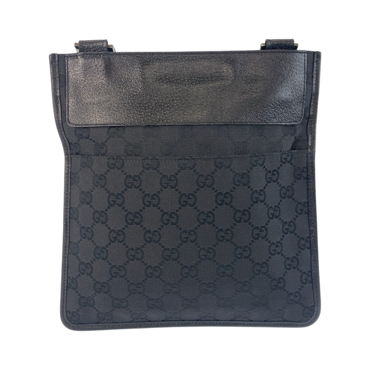16373
GUCCI グッチ ブラック 黒  GGキャンバス / レザー 27639 ショルダーバッグ ポシェット  レディース ABP35