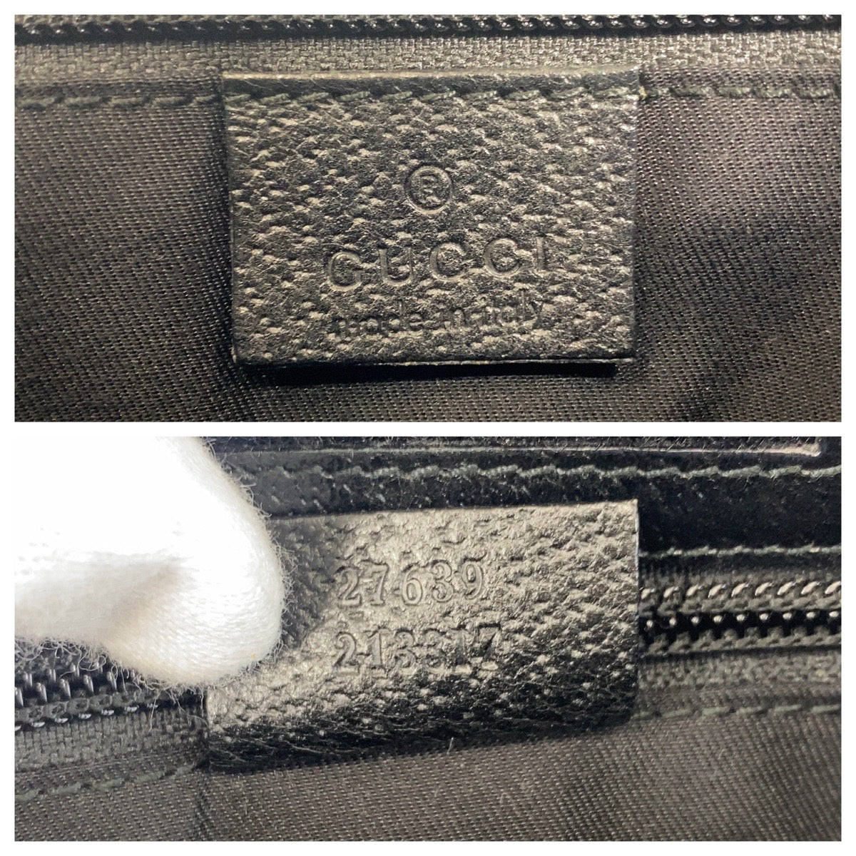 16373
GUCCI グッチ ブラック 黒  GGキャンバス / レザー 27639 ショルダーバッグ ポシェット  レディース ABP35