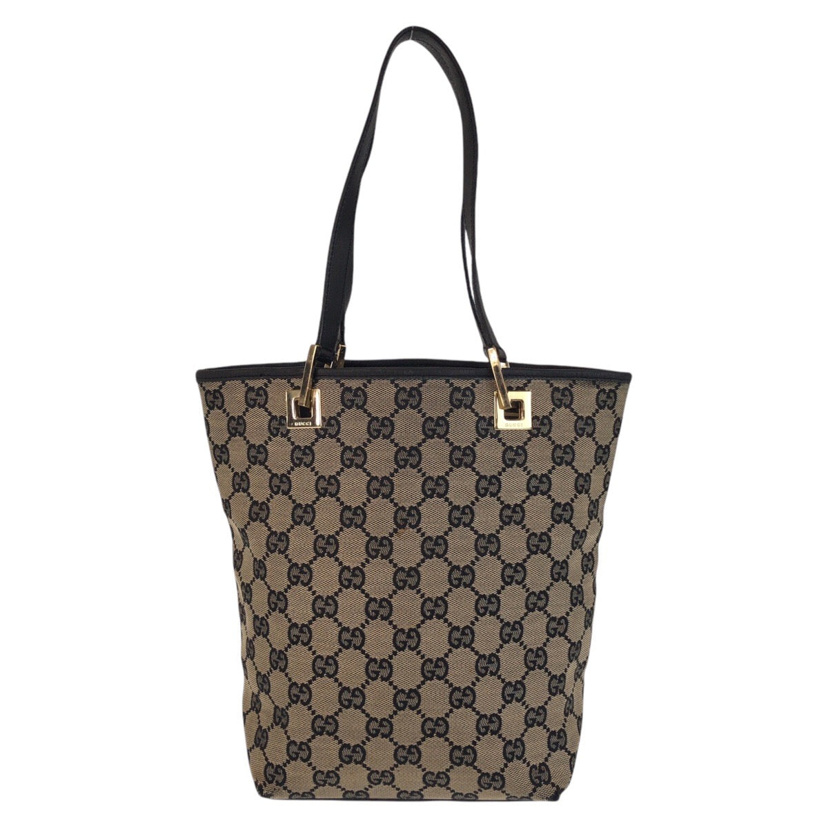 16375
GUCCI グッチ ベージュ ブラック 黒 ゴールド金具 GGキャンバス / レザー 002 1099 トートバッグ ショルダーバッグ  レディース