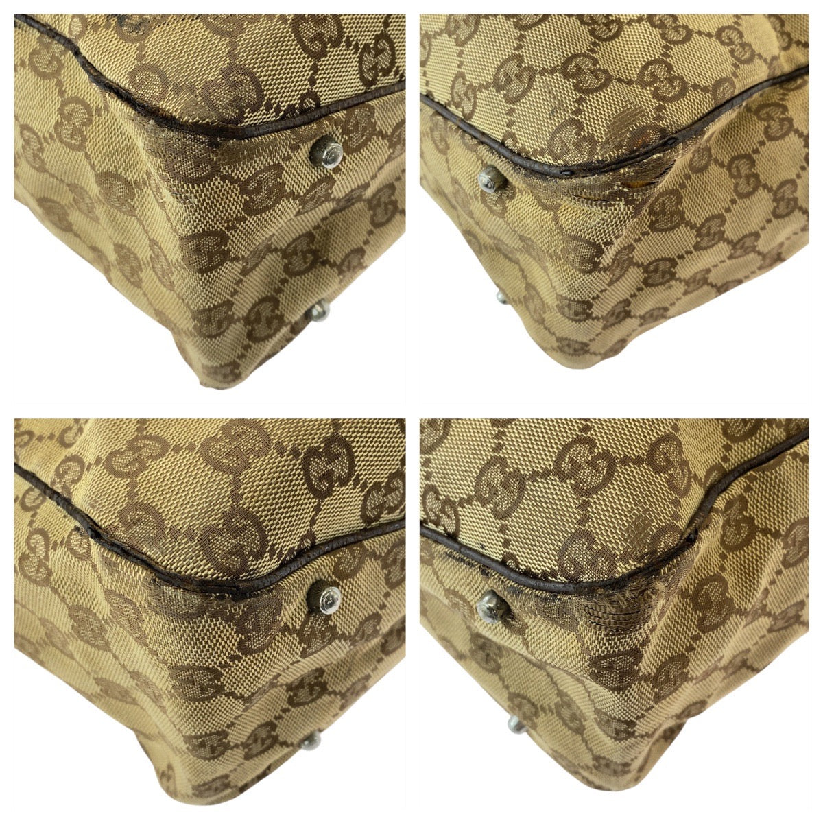 16376
GUCCI グッチ ベージュ ブラウン GGキャンバス / レザー 113017 トートバッグ ショルダーバッグ  レディース B10