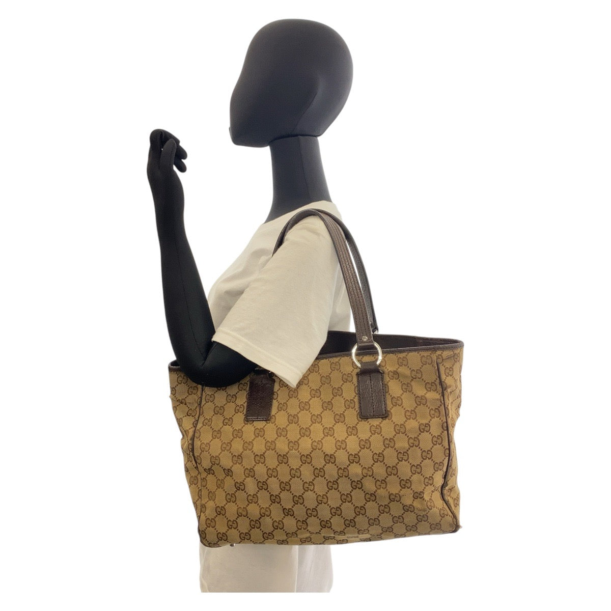 16376
GUCCI グッチ ベージュ ブラウン GGキャンバス / レザー 113017 トートバッグ ショルダーバッグ  レディース B10