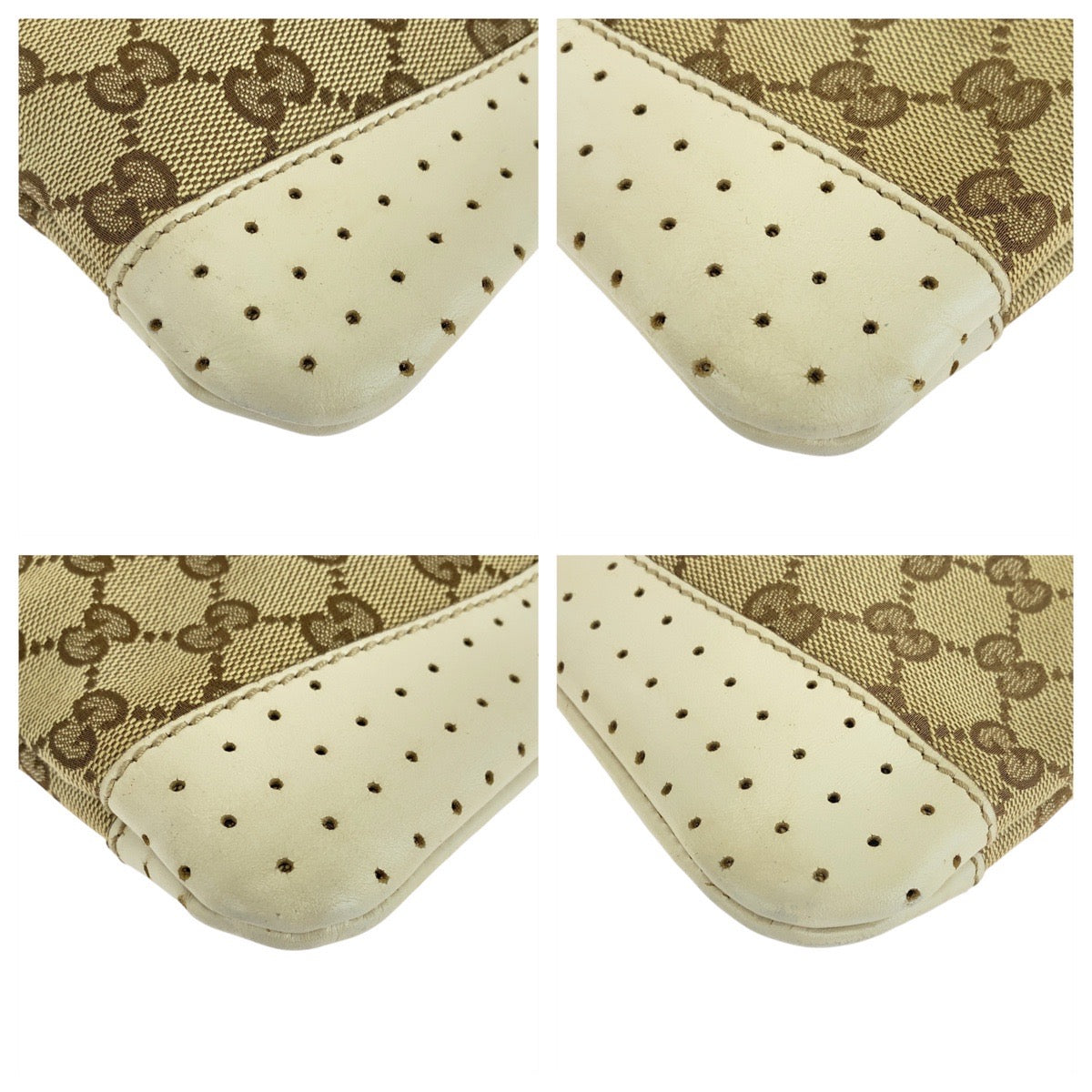 16386
GUCCI グッチ ブラウン アイボリー シルバー金具 GGキャンバス / レザー 147671 ショルダーバッグ ポシェット  レディース AB22