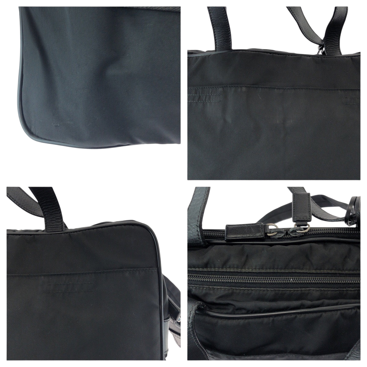 16387
PRADA Tessuto Triangle Logo Plate Black Silver Hardware Nylon V407S Shoulder Bag Business Bag 2-way Men's AB38