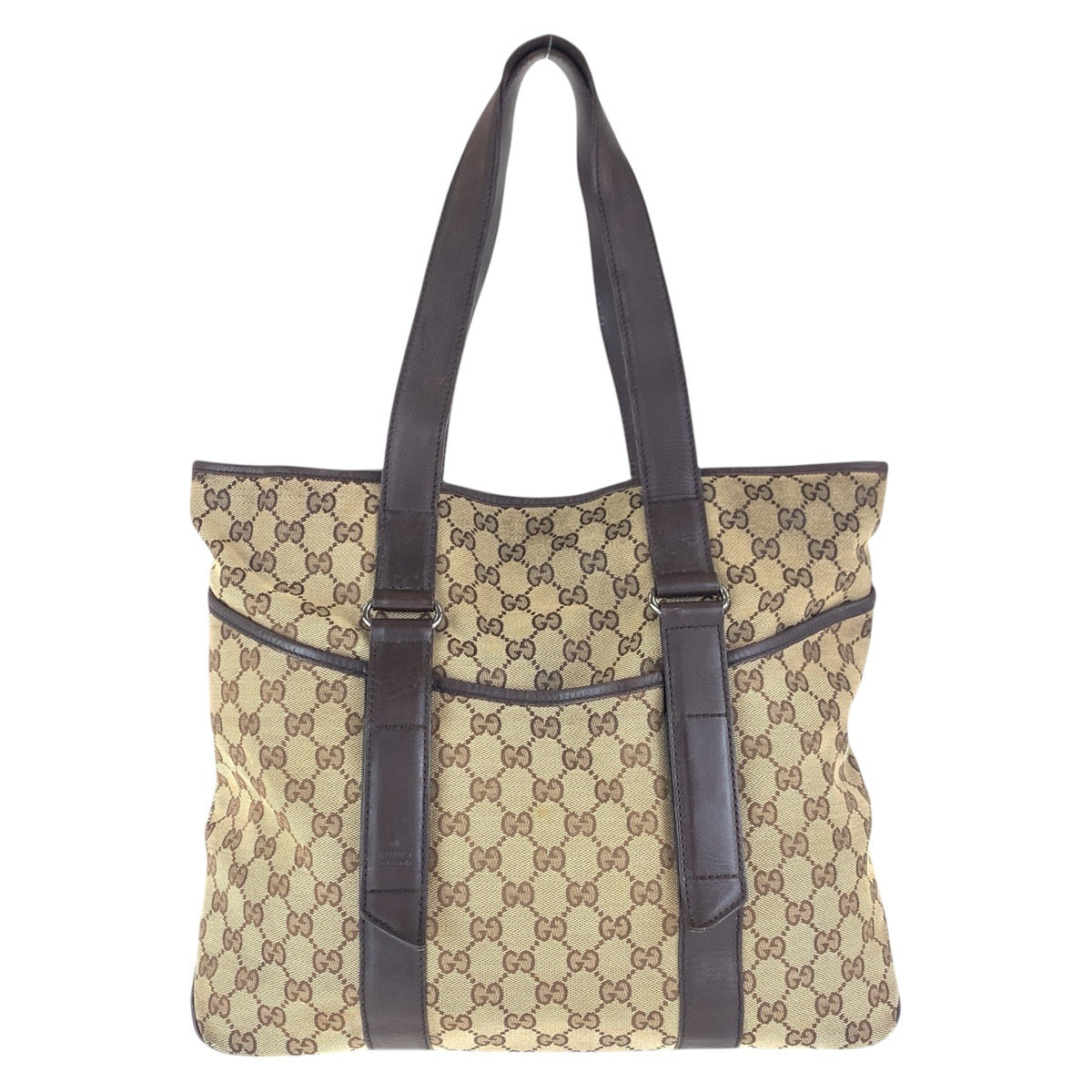 16389
GUCCI Beige Brown GG Canvas / Leather 145971 Tote Bag Shoulder Bag Ladies AB26