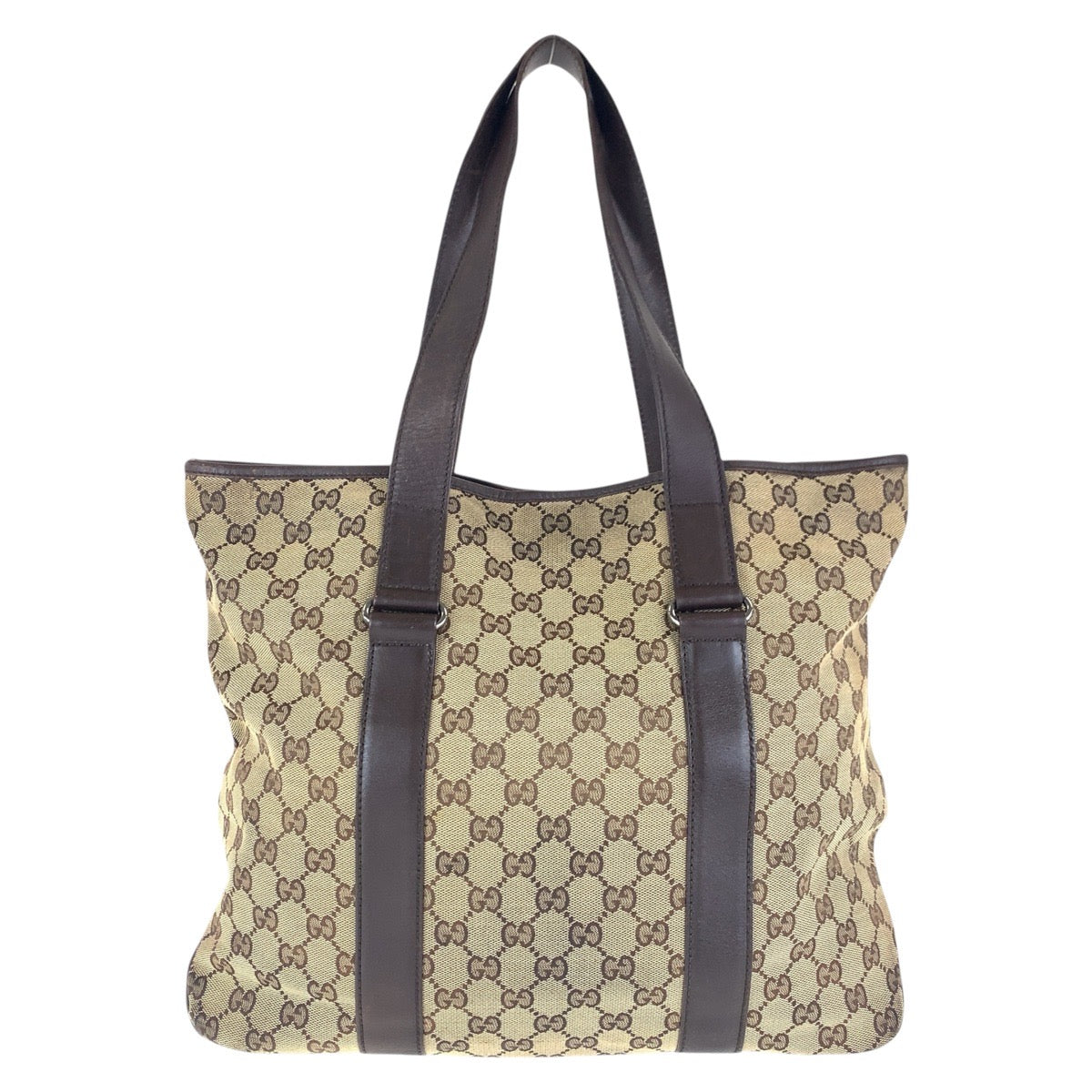 16389
GUCCI Beige Brown GG Canvas / Leather 145971 Tote Bag Shoulder Bag Ladies AB26