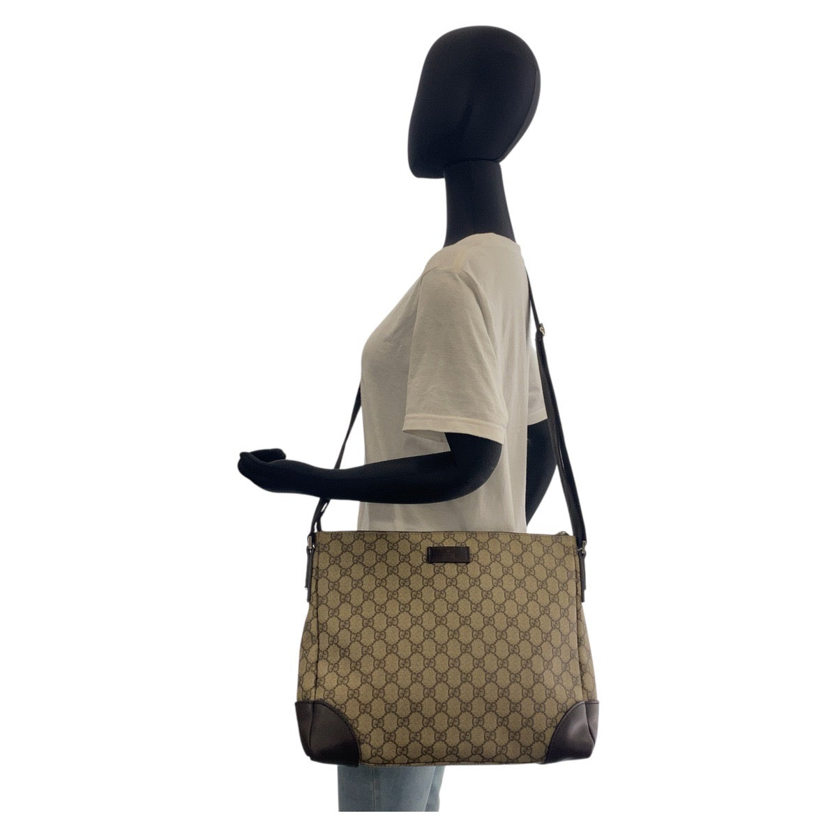 16393
GUCCI グッチ ベージュ ブラウン GGスプリームキャンバス / レザー 110054 ショルダーバッグ メッセンジャーバッグ  レディース ABP39