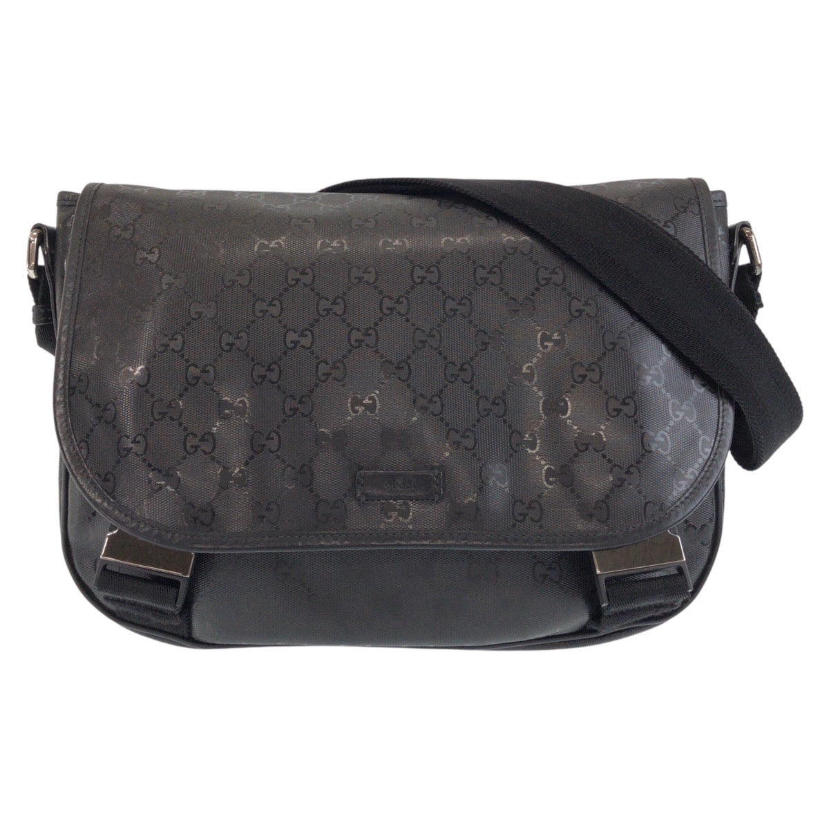 16395
GUCCI グッチ GGインプリメ ブラック 黒 PVC ショルダーバッグ メッセンジャーバッグ レディース A50