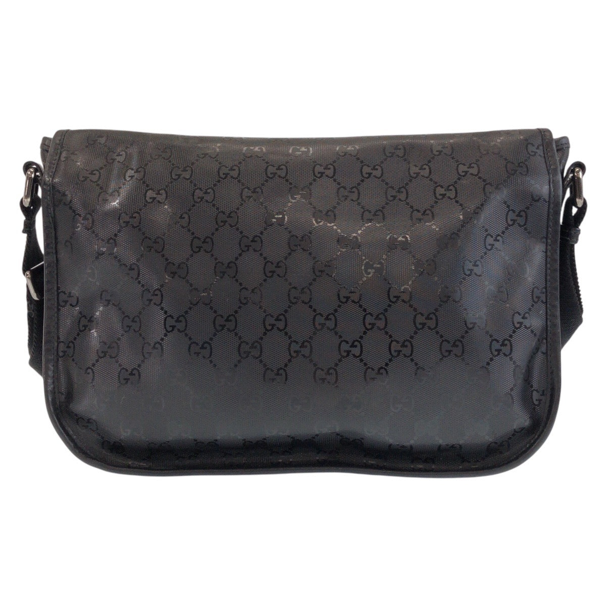 16395
GUCCI グッチ GGインプリメ ブラック 黒 PVC ショルダーバッグ メッセンジャーバッグ レディース A50