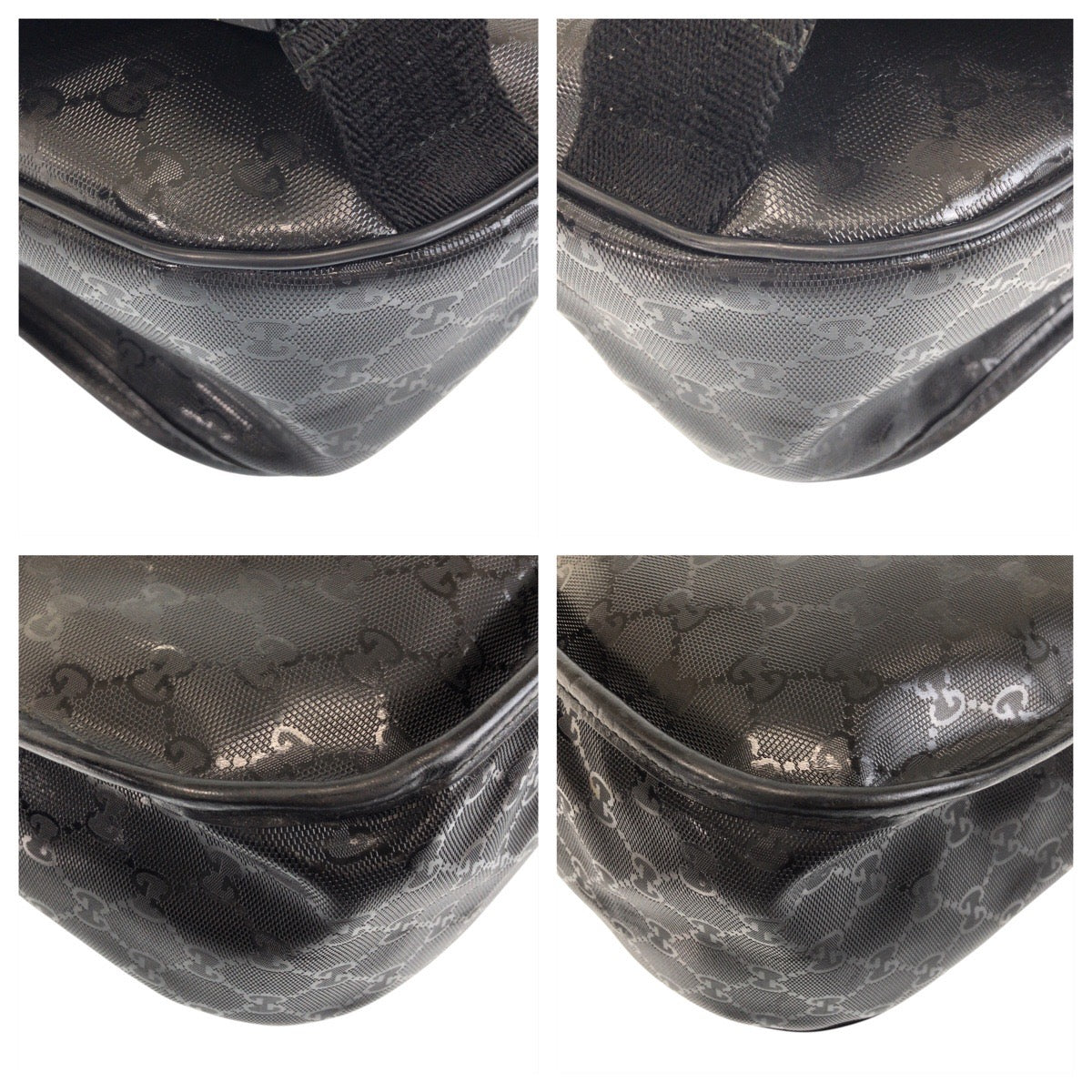 16395
GUCCI グッチ GGインプリメ ブラック 黒 PVC ショルダーバッグ メッセンジャーバッグ  レディース A50