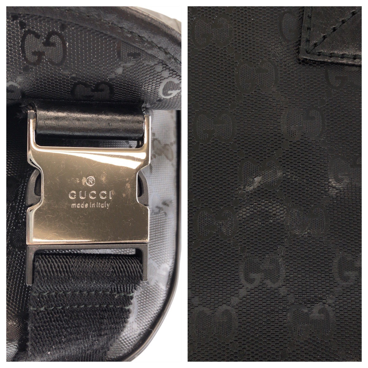 16395
GUCCI グッチ GGインプリメ ブラック 黒 PVC ショルダーバッグ メッセンジャーバッグ レディース A50
