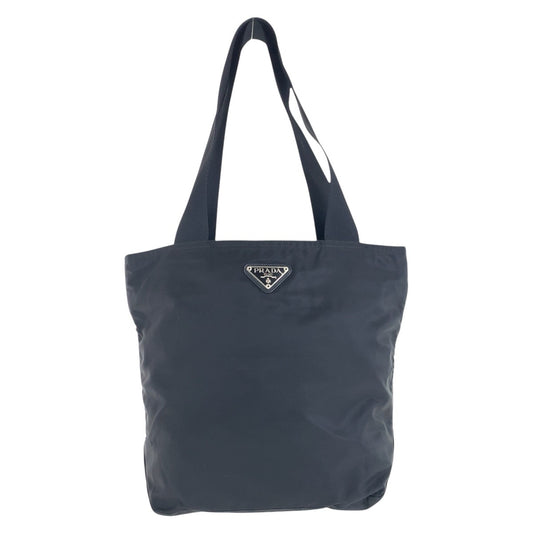 16396
PRADA プラダ テスート 三角ロゴプレート ブラック 黒 シルバー金具 ナイロン トートバッグ ショルダーバッグ  レディース A39
