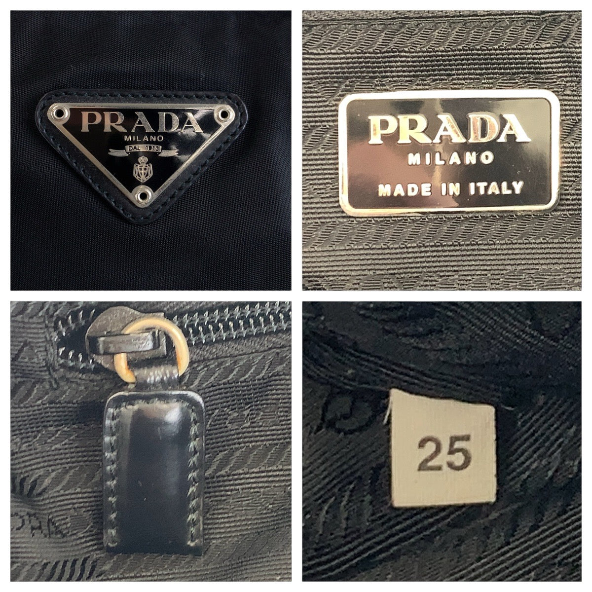 16396
PRADA プラダ テスート 三角ロゴプレート ブラック 黒 シルバー金具 ナイロン トートバッグ ショルダーバッグ  レディース A39