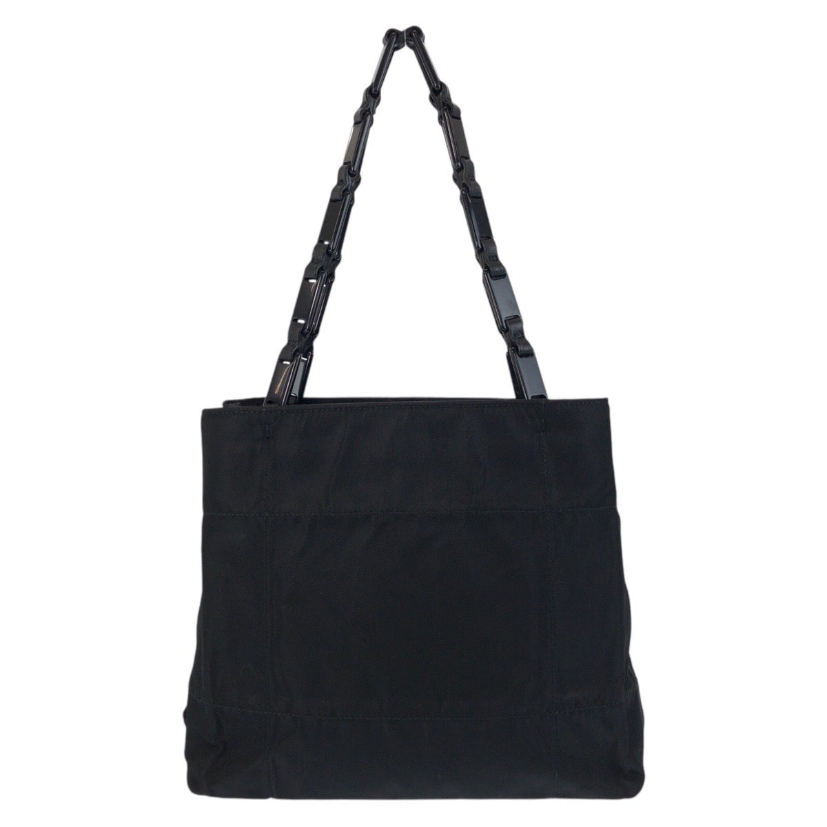 16398
PRADA プラダ テスート 三角ロゴプレート ブラック 黒 シルバー金具 ナイロン / プラスチック トートバッグ ショルダーバッグ  レディース ABP30