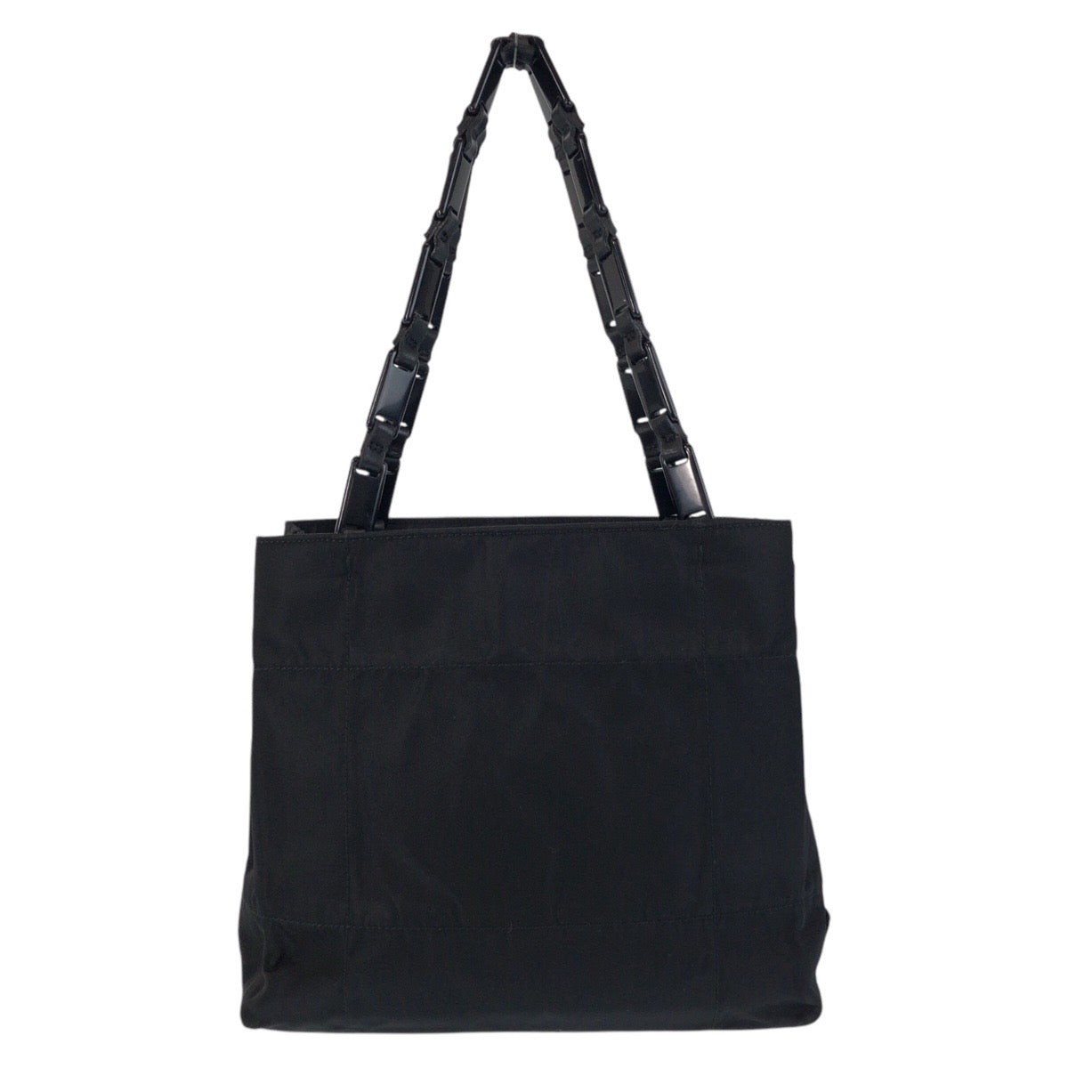 16398
PRADA プラダ テスート 三角ロゴプレート ブラック 黒 シルバー金具 ナイロン / プラスチック トートバッグ ショルダーバッグ  レディース ABP30