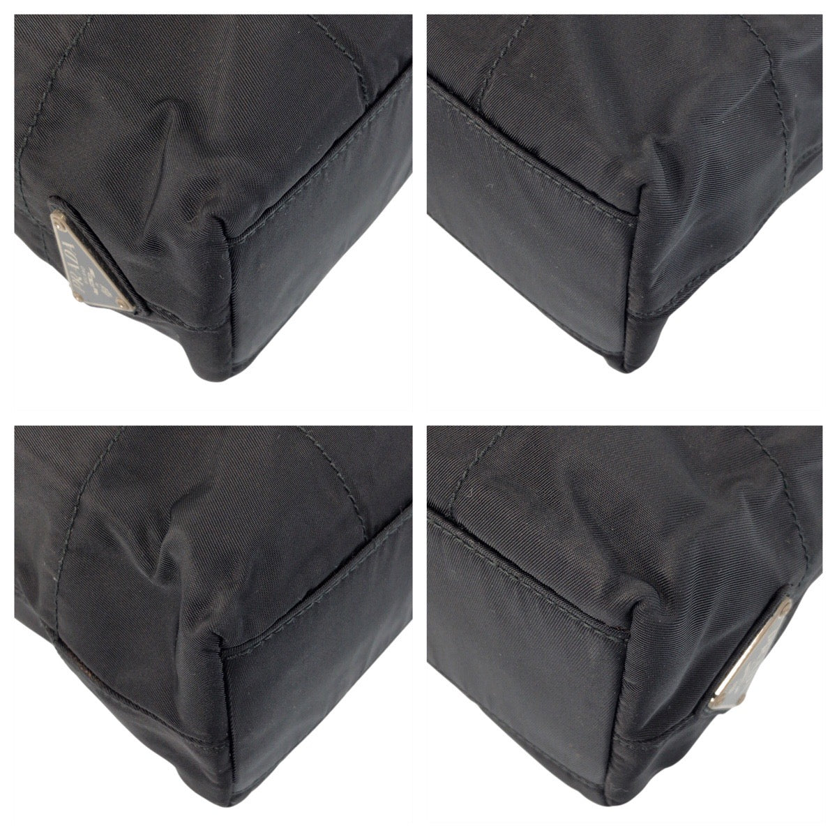 16398
PRADA プラダ テスート 三角ロゴプレート ブラック 黒 シルバー金具 ナイロン / プラスチック トートバッグ ショルダーバッグ  レディース ABP30
