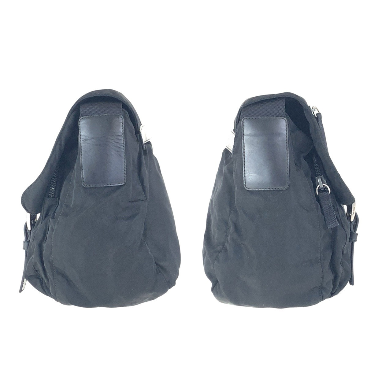 16399
PRADA Tessuto Triangle Logo Plate Black Silver Hardware Nylon 31 Diagonal Shoulder Bag Unisex Women's AB39