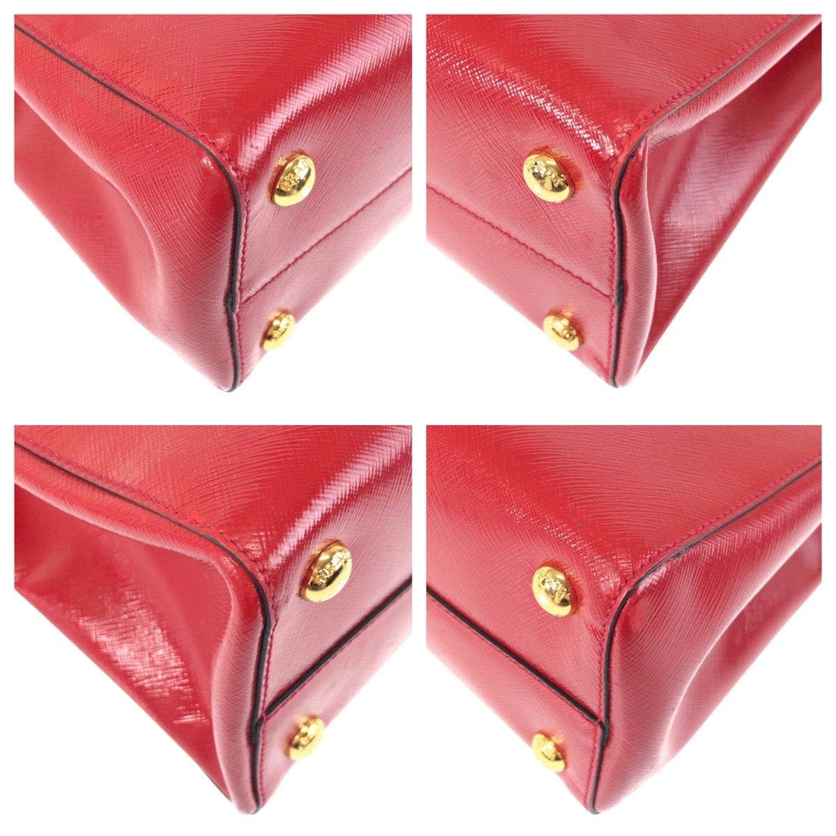 16401
PRADA プラダ サフィアーノ レッド ゴールド金具 レザー トートバッグ ショルダーバッグ 2way  レディース ABP58