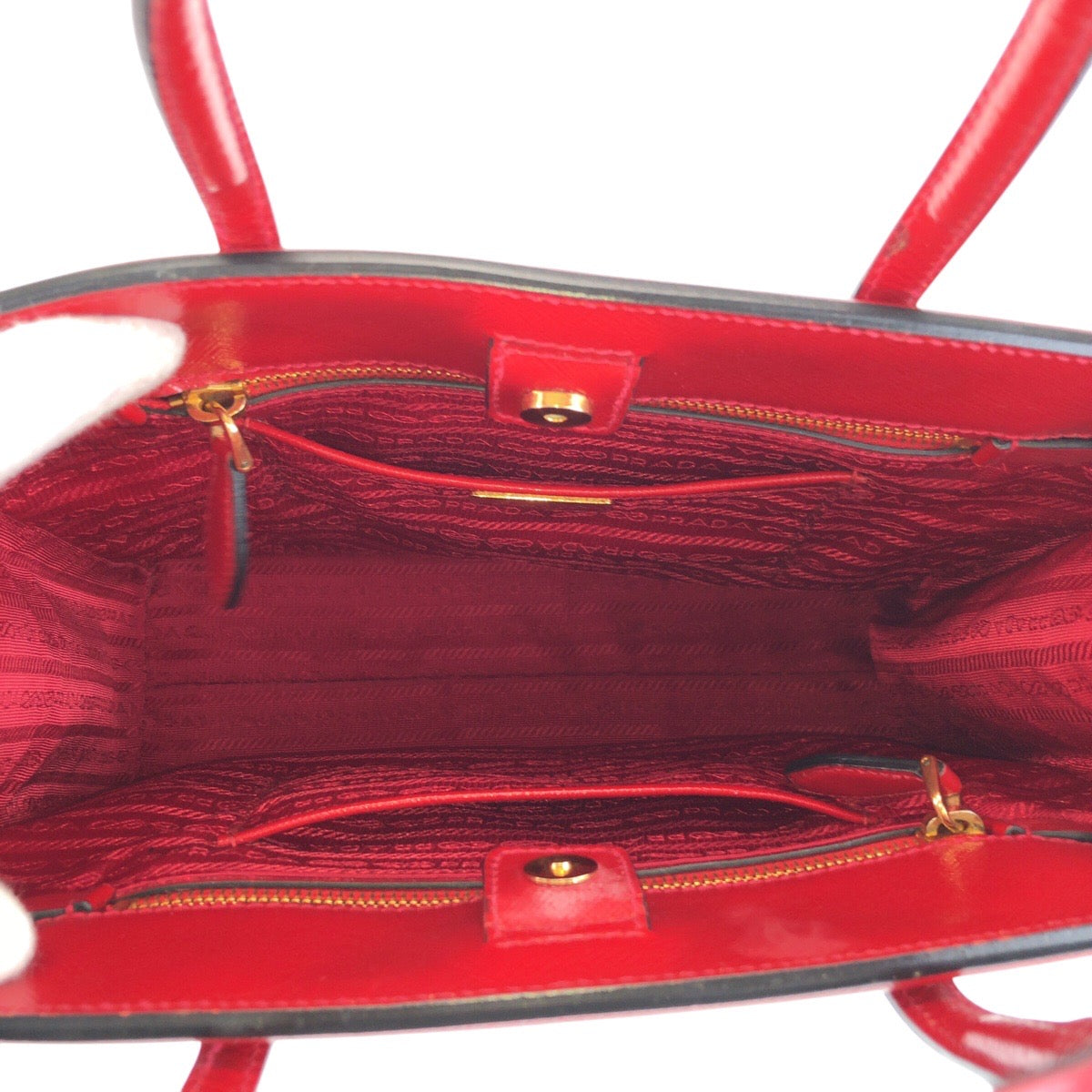 16401
PRADA プラダ サフィアーノ レッド ゴールド金具 レザー トートバッグ ショルダーバッグ 2way  レディース ABP58