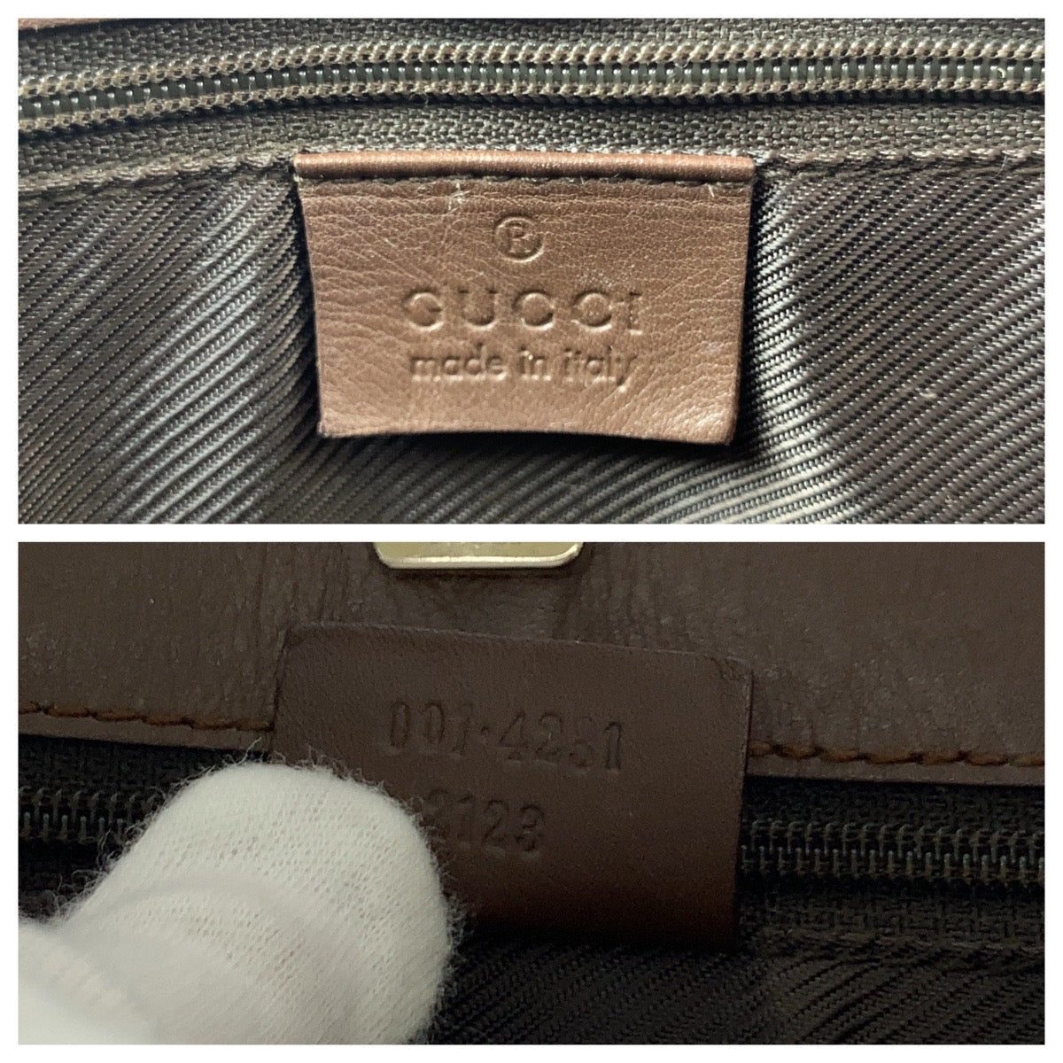 16402
GUCCI グッチ ブラウン ベージュ ゴールド金具 GGキャンバス 001 4231 ワンショルダーバッグ 肩掛け  レディース