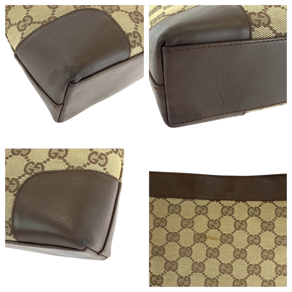 16402
GUCCI グッチ ブラウン ベージュ ゴールド金具 GGキャンバス 001 4231 ワンショルダーバッグ 肩掛け  レディース