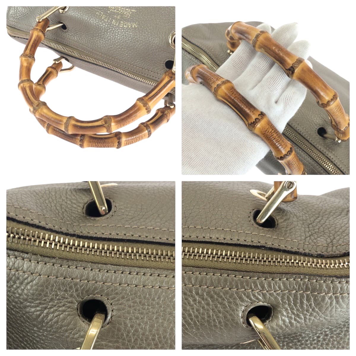 16403
GUCCI グッチ バンブー シャンパンゴールド ブラウン ゴールド金具 レザー 353124 ショルダーバッグ ハンドバッグ 2way  レディース