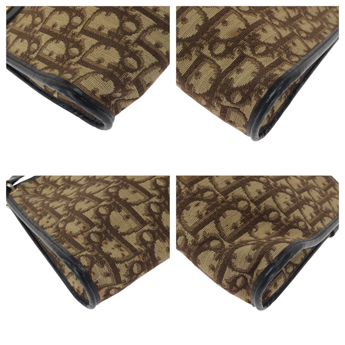 16406
Dior Vintage Trotter Pattern CD Logo Beige Brown Gold Hardware Canvas Shoulder Bag for Women ABP40