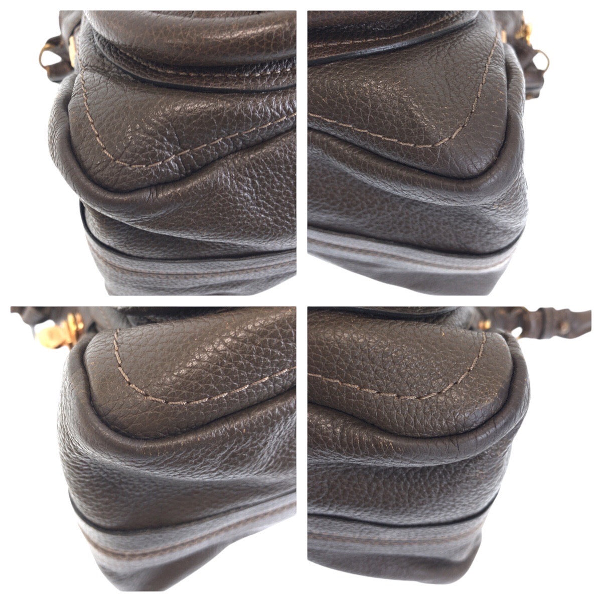 16407
Chloe Paraty Brown Gold Hardware Leather Handbag Shoulder Bag 2way Women's AB40