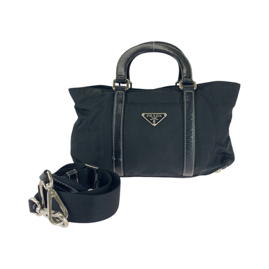 16411
PRADA プラダ テスート 三角ロゴプレート ブラック 黒 シルバー金具 ナイロン BN1052 ショルダーバッグ ハンドバッグ 2way  レディース ABP40