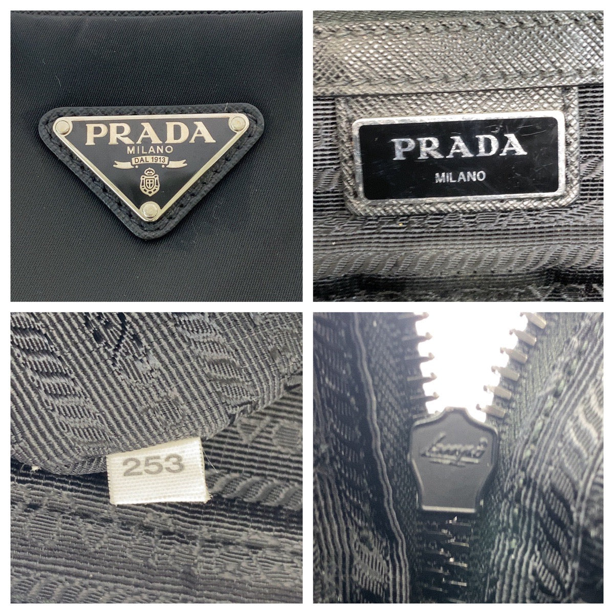 16412
PRADA プラダ テスート 三角ロゴプレート ブラック 黒 シルバー金具 ナイロン / レザー ビジネスバッグ ブリーフケース  レディース AB40