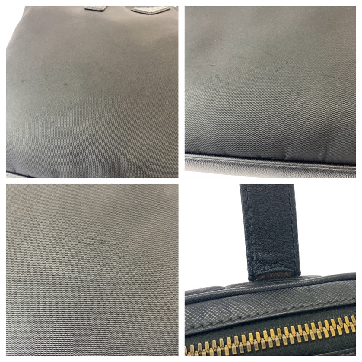 16412
PRADA プラダ テスート 三角ロゴプレート ブラック 黒 シルバー金具 ナイロン / レザー ビジネスバッグ ブリーフケース  レディース AB40