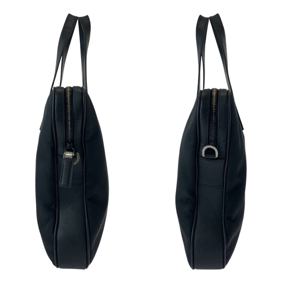 16412
PRADA プラダ テスート 三角ロゴプレート ブラック 黒 シルバー金具 ナイロン / レザー ビジネスバッグ ブリーフケース  レディース AB40