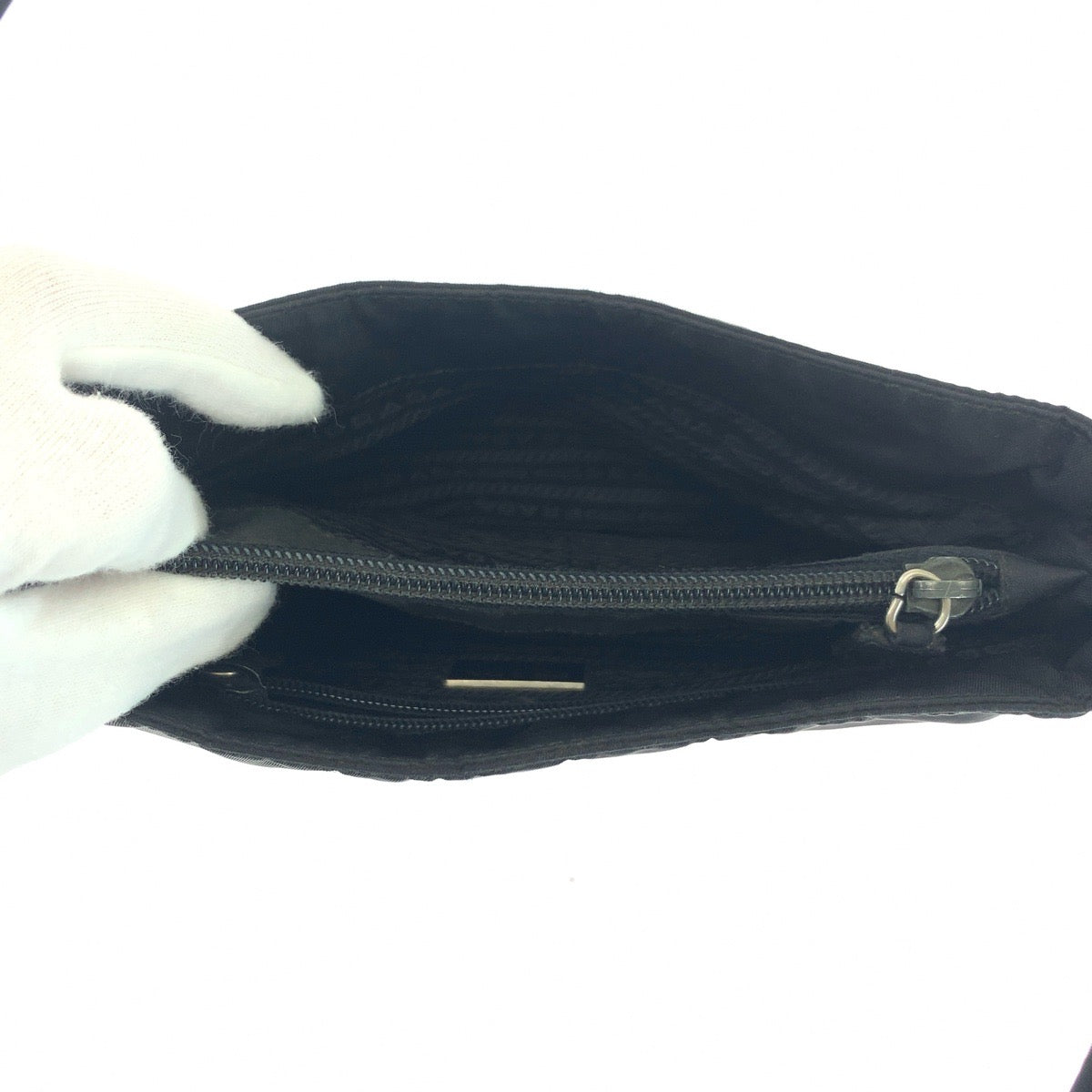 16413
PRADA プラダ テスート 三角ロゴプレート ブラック 黒 シルバー金具 ナイロン トートバッグ  ショルダーバッグ  レディース AB26