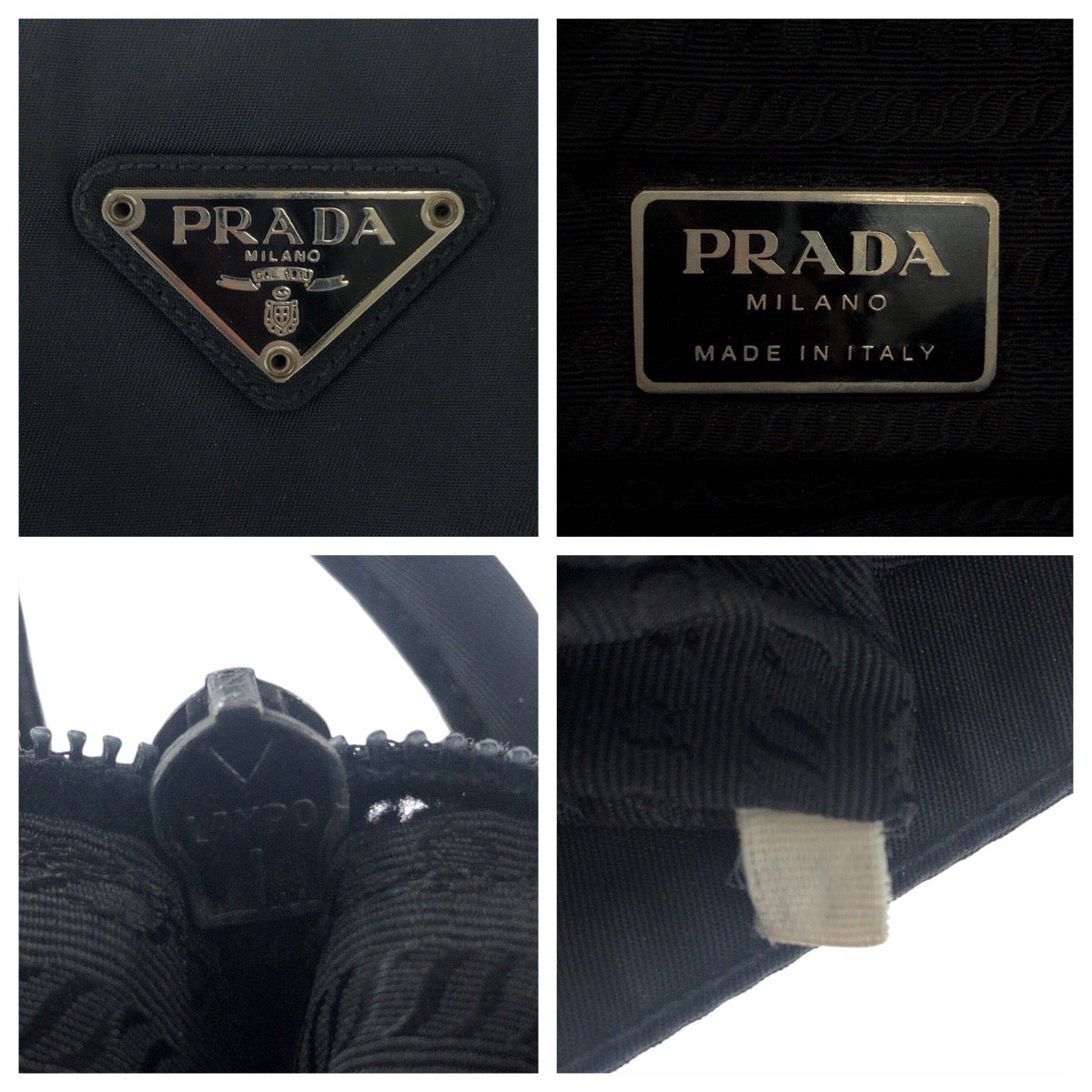 16413
PRADA プラダ テスート 三角ロゴプレート ブラック 黒 シルバー金具 ナイロン トートバッグ  ショルダーバッグ  レディース AB26