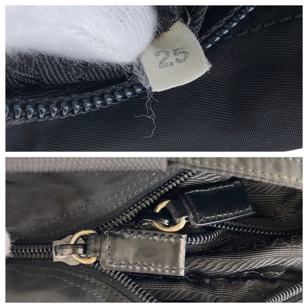 16414
PRADA プラダ テスート 三角ロゴプレート ブラック 黒 シルバー金具 ナイロン トートバッグ ショルダーバッグ  レディース ABP34