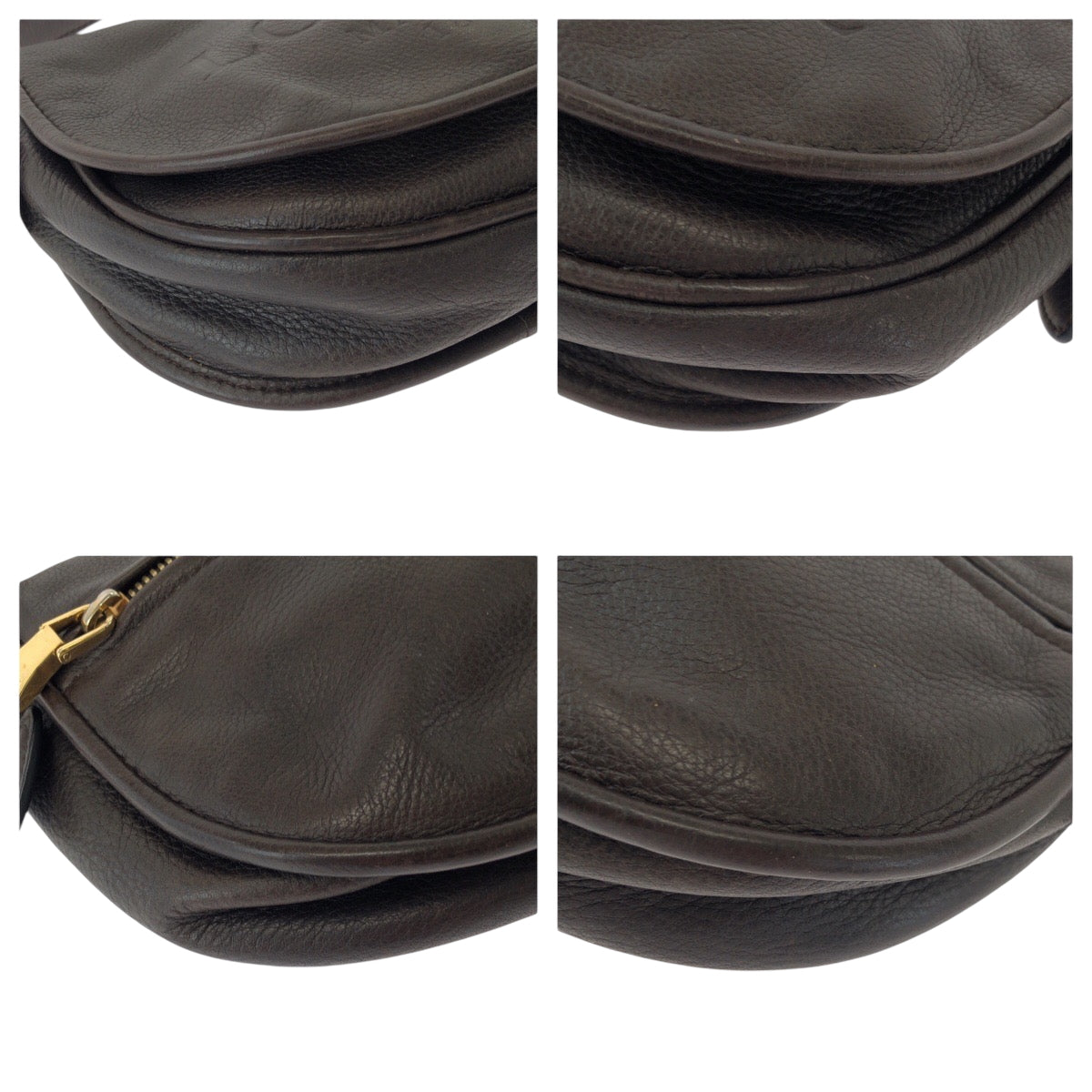 16418
LOEWE ロエベ ヘリテージ ロゴ ダークブラウン ゴールド金具 レザー ショルダーバッグ ポシェット  レディース ABP40