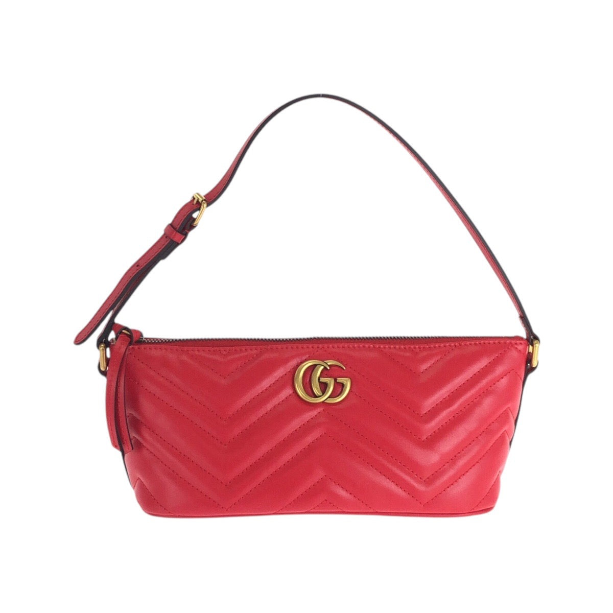 16420
GUCCI グッチ GGマーモント レッド ゴールド金具 レザー 739166 ハンドバッグ アクセサリーポーチ レディース N76