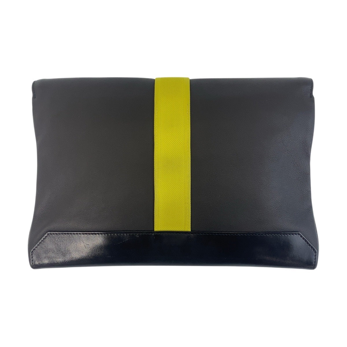 16426
HERMES エルメス シティスライド ブラック イエロー シルバー金具 レザー クラッチバッグ セカンドバッグ X刻印  メンズ