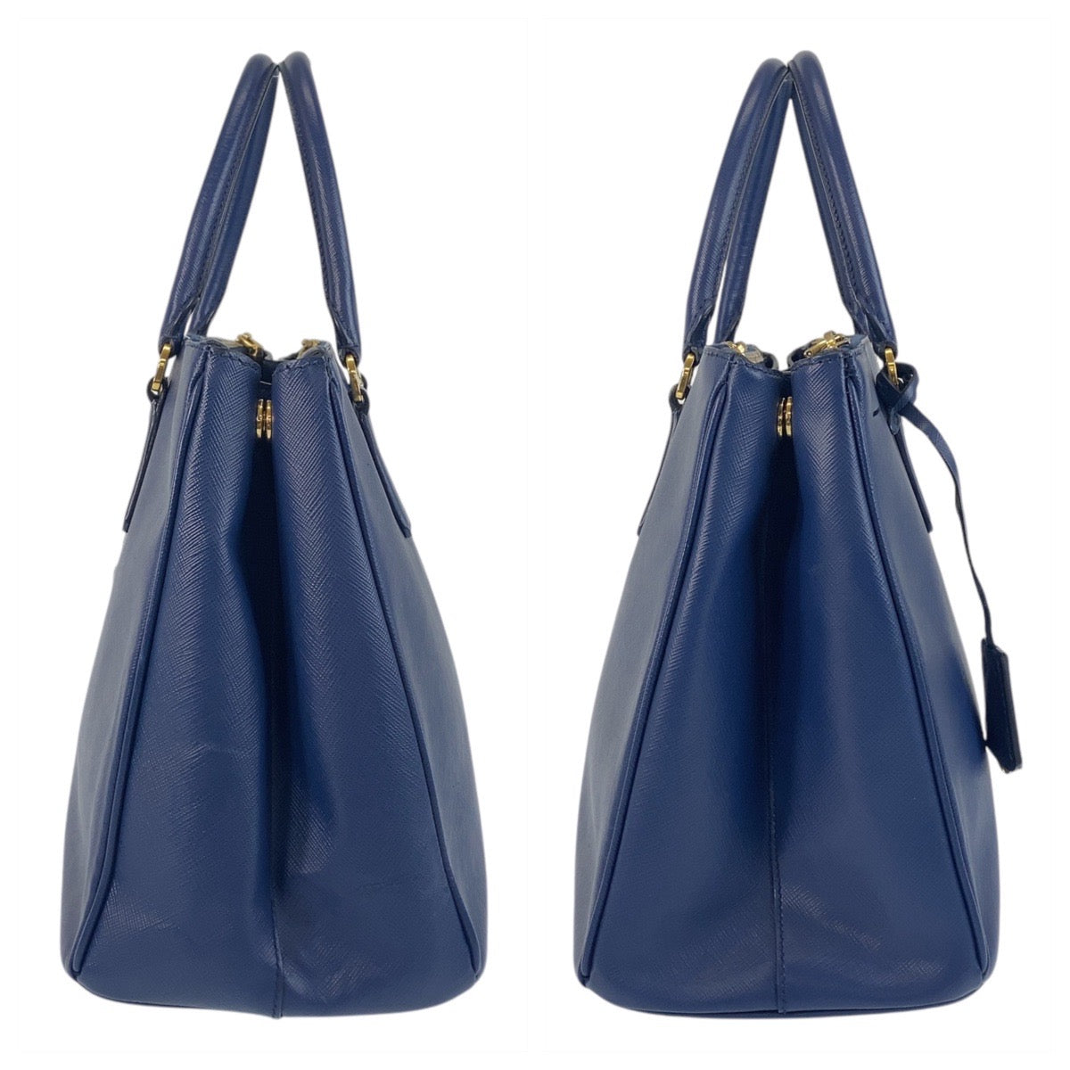 16427
PRADA プラダ サフィアーノ ガレリア ブルー ゴールド金具 レザー トートバッグ ハンドバッグ ショルダーバッグ 2way  レディース ABP70