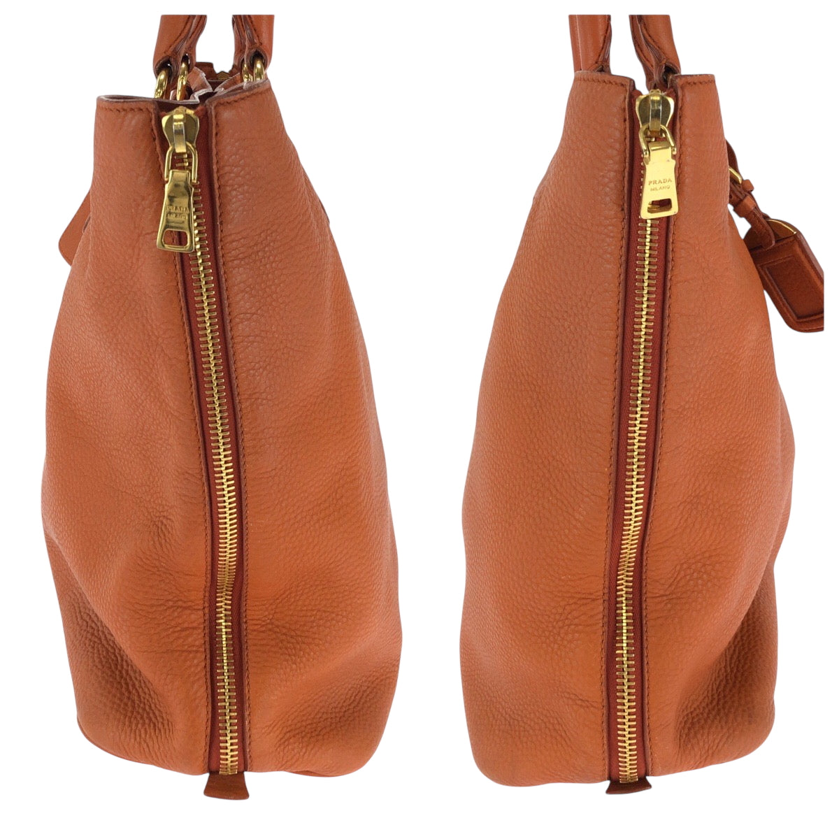 16429
PRADA プラダ ヴィッテロダイノ ロゴ オレンジ ゴールド金具 レザー BN1713 ショルダーバッグ トートバッグ 2way  レディース AB63