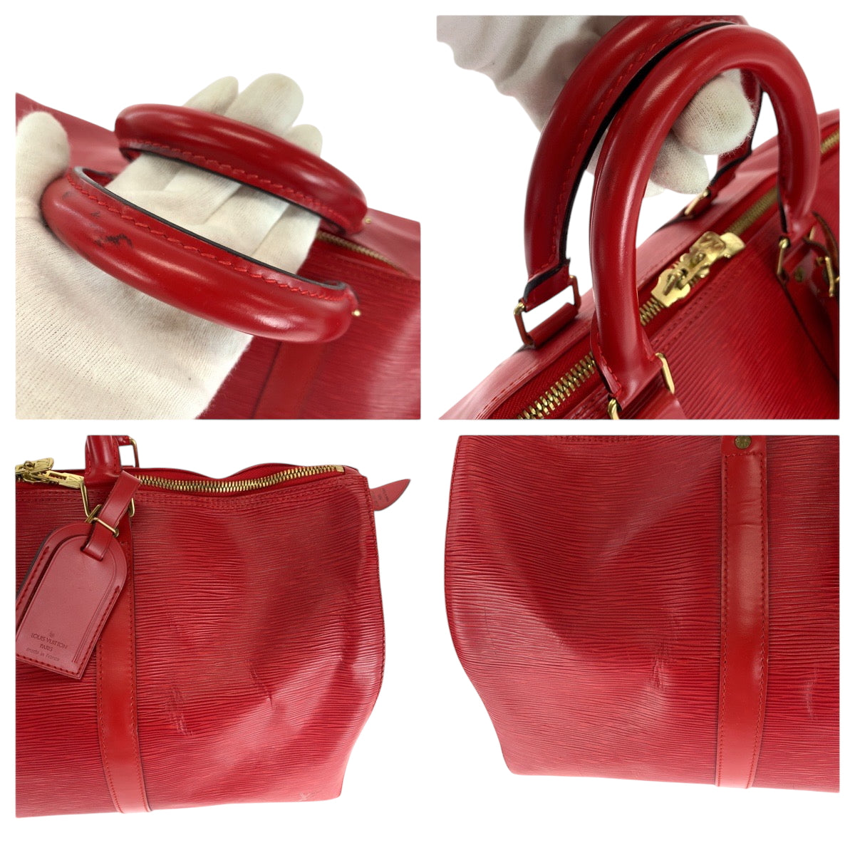16443
LOUIS VUITTON ルイヴィトン エピ キーポル45 レッド ゴールド金具 エピレザー M42977 ハンドバッグ ボストンバッグ  レディース ABP63