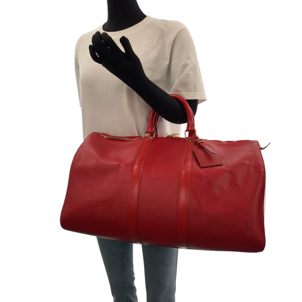 16443
LOUIS VUITTON ルイヴィトン エピ キーポル45 レッド ゴールド金具 エピレザー M42977 ハンドバッグ ボストンバッグ  レディース ABP63