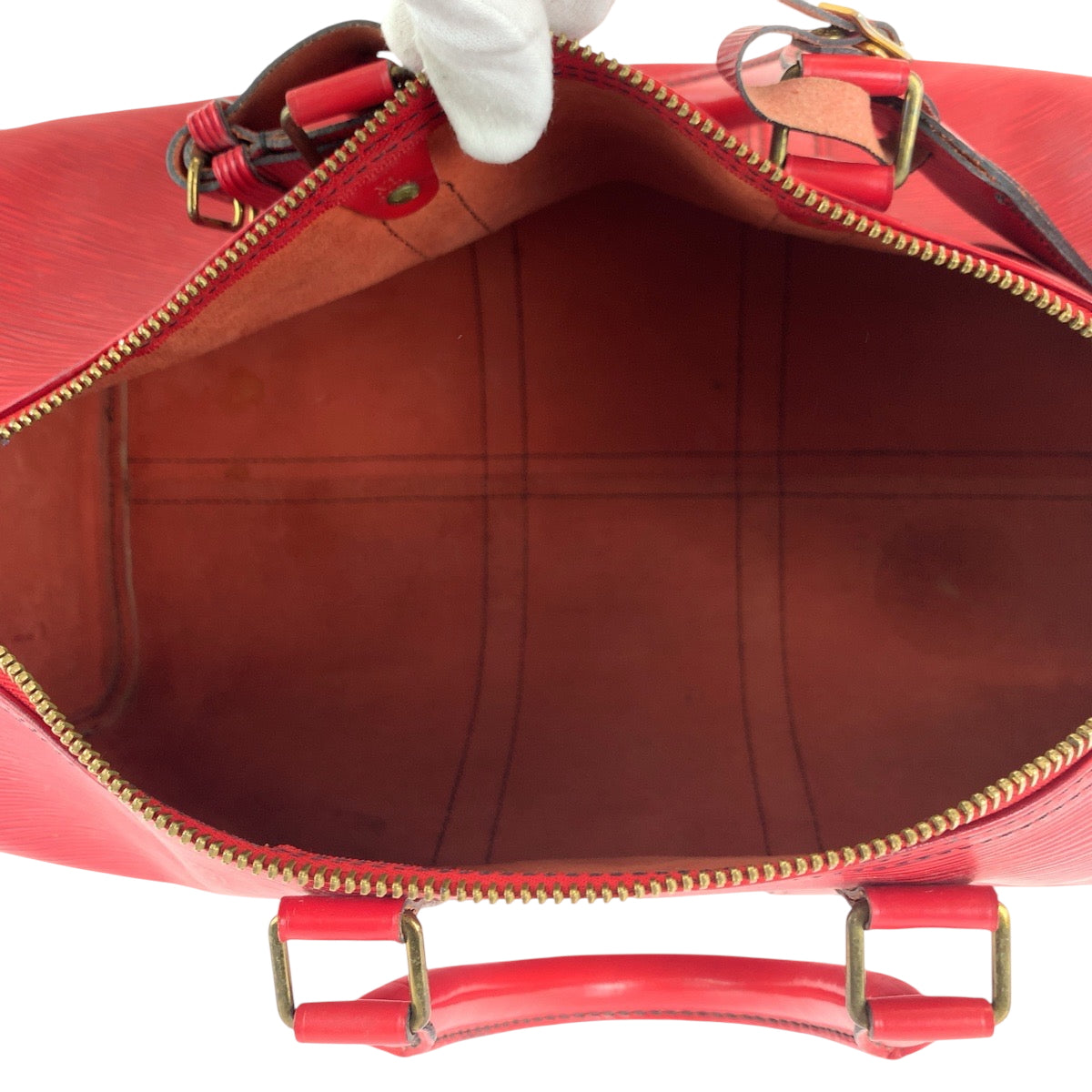 16445
LOUIS VUITTON ルイヴィトン エピ キーポル45 カスティリアンレッド ゴールド金具 エピレザー M42977 ボストンバッグ ハンドバッグ レディース AB52