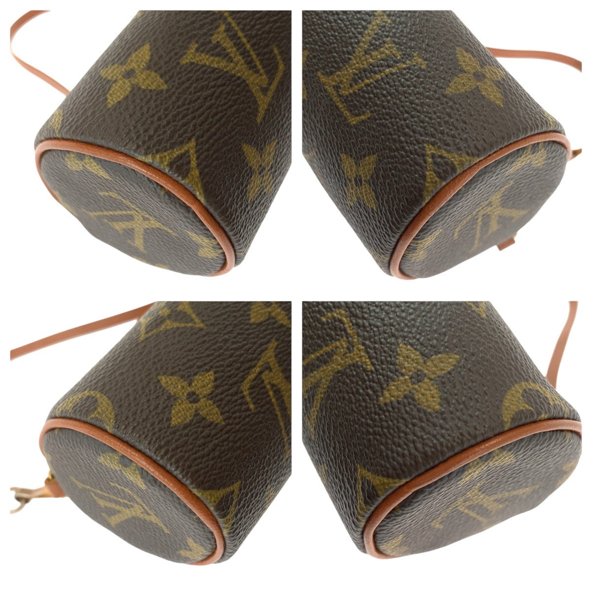 17415
LOUIS VUITTON ルイヴィトン モノグラム パピヨン ポーチのみ ブラウン ゴールド金具 PVC / レザー M51385 ハンドバッグ アクセサリーポーチ  レディース