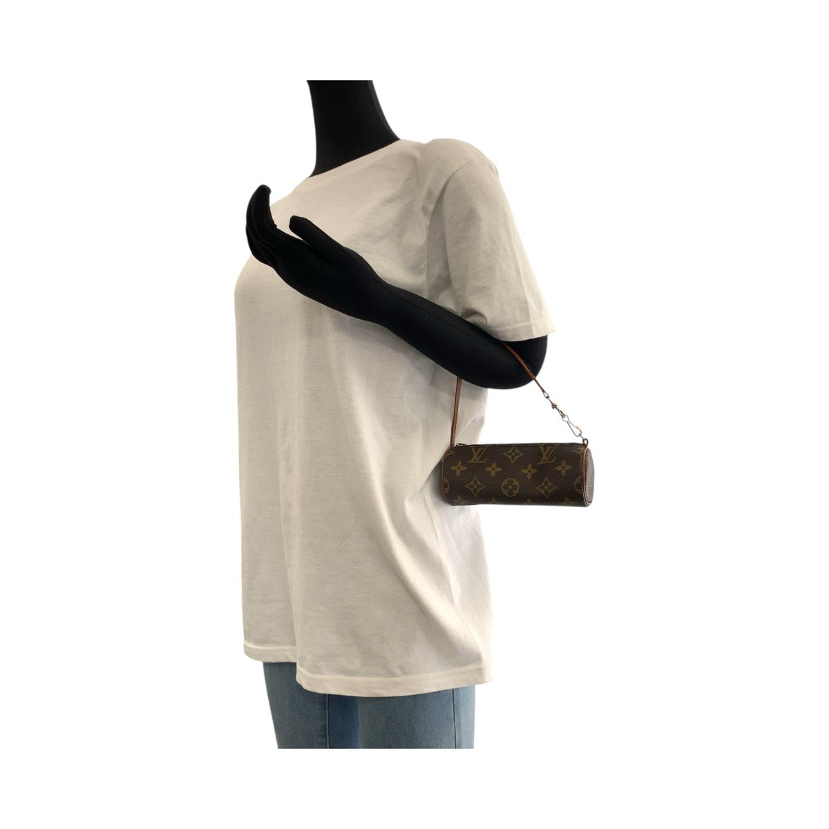17415
LOUIS VUITTON ルイヴィトン モノグラム パピヨン ポーチのみ ブラウン ゴールド金具 PVC / レザー M51385 ハンドバッグ アクセサリーポーチ  レディース