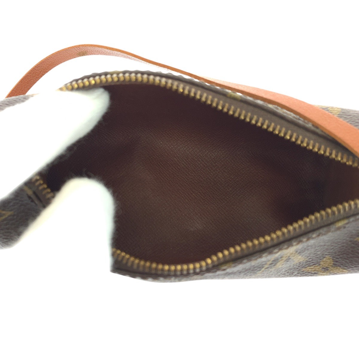 17415
LOUIS VUITTON ルイヴィトン モノグラム パピヨン ポーチのみ ブラウン ゴールド金具 PVC / レザー M51385 ハンドバッグ アクセサリーポーチ  レディース