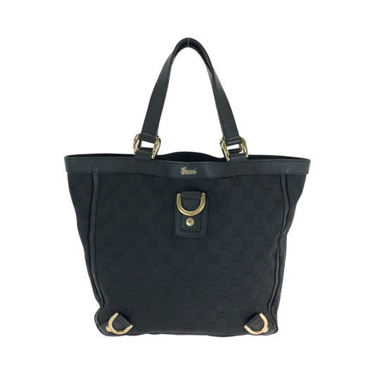 16447
GUCCI グッチ アビー ブラック 黒 ゴールド金具 GGキャンバス 130739 ハンドバッグ トートバッグ  レディース AB24