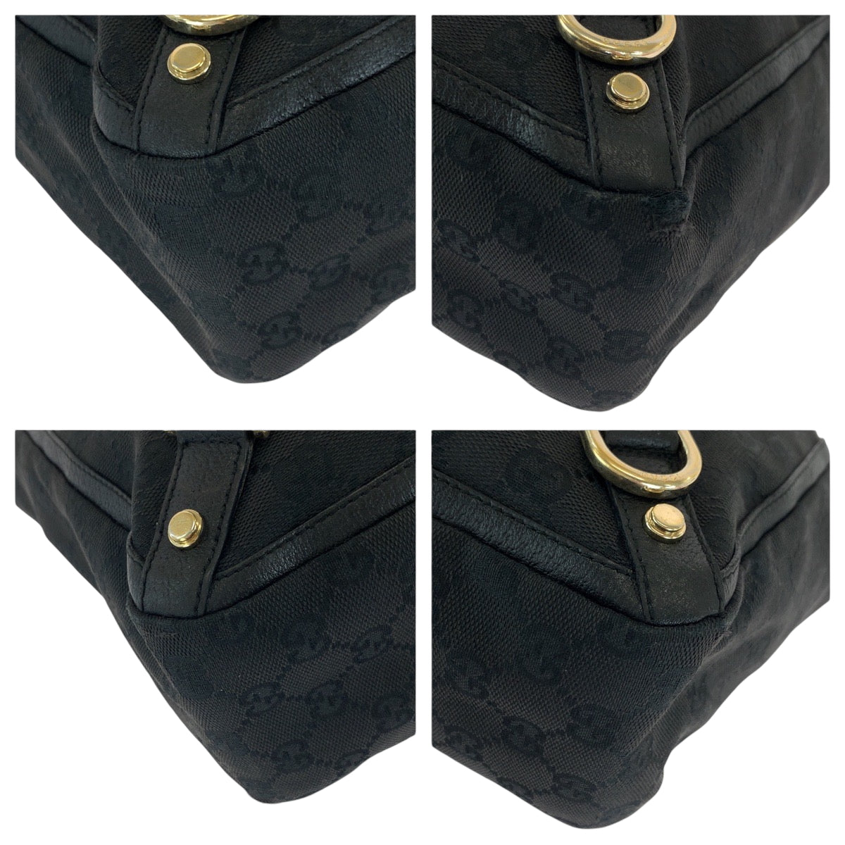 16447
GUCCI グッチ アビー ブラック 黒 ゴールド金具 GGキャンバス 130739 ハンドバッグ トートバッグ  レディース AB24