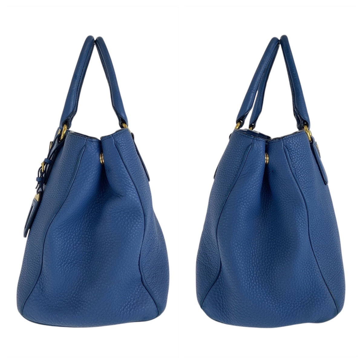 16449
PRADA プラダ ヴィッテロダイノ ブルー ゴールド金具 レザー ハンドバッグ ショルダーバッグ 2way  レディース AB52