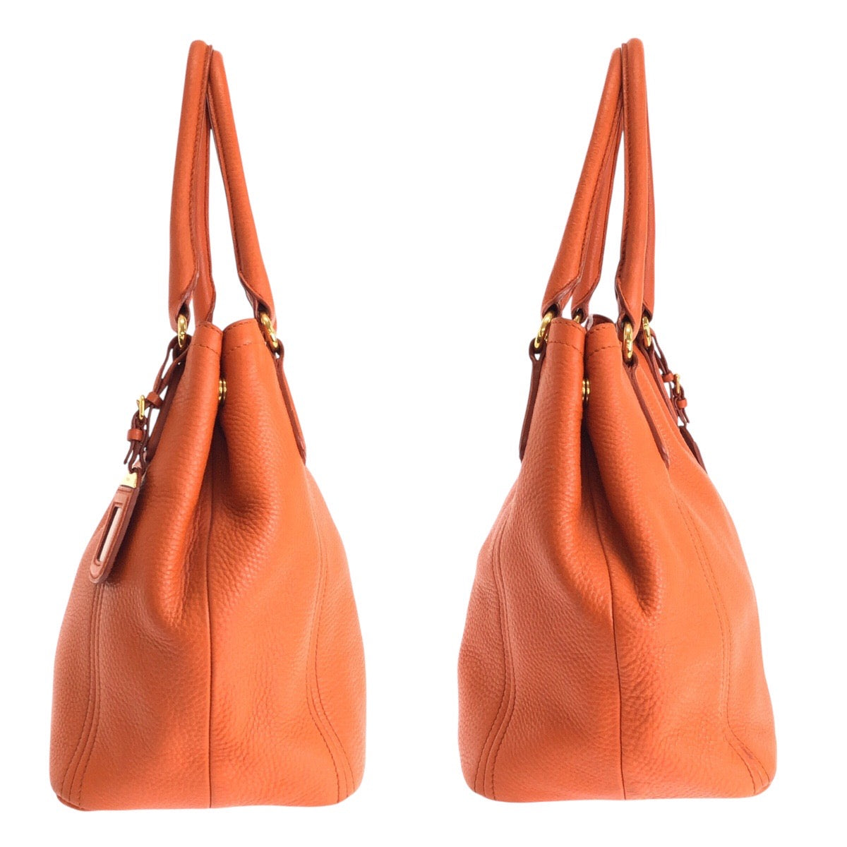 16450
PRADA プラダ ヴィッテロ オレンジ ゴールド金具 レザー トートバッグ ショルダーバッグ 2way  レディース ABP67