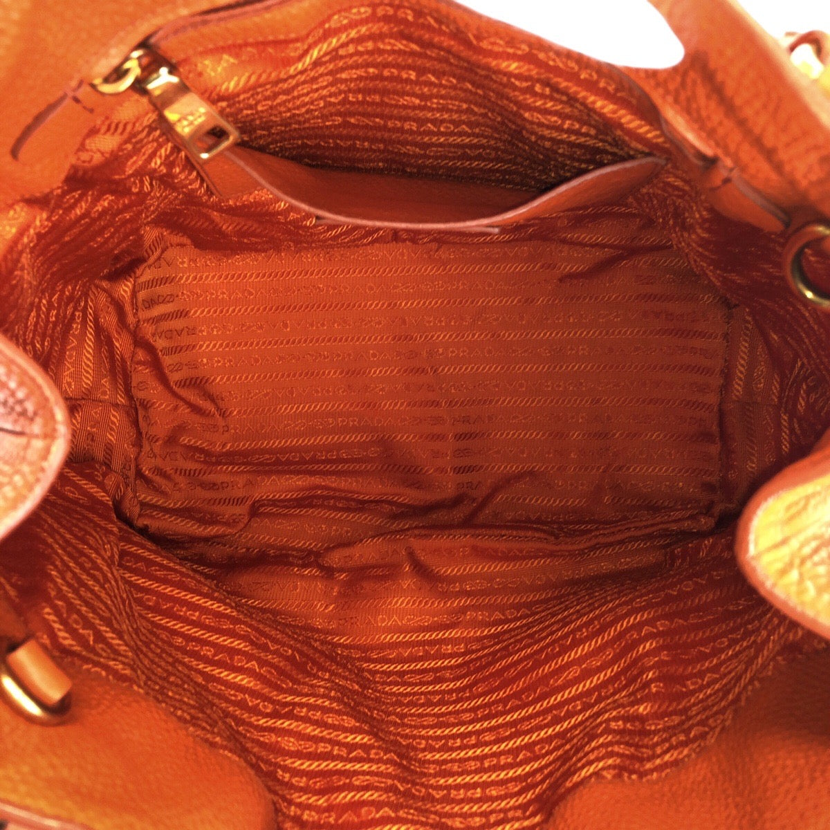 16450
PRADA プラダ ヴィッテロ オレンジ ゴールド金具 レザー トートバッグ ショルダーバッグ 2way  レディース ABP67